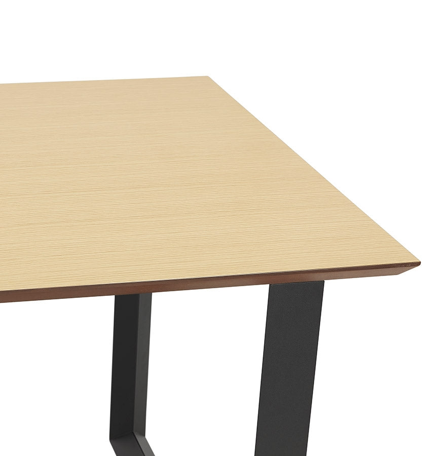 Gimara | Elegantes rechteckiges Bureau – natuurkleurig hout en zwart metaal – 130x70 cm-OfficeKing