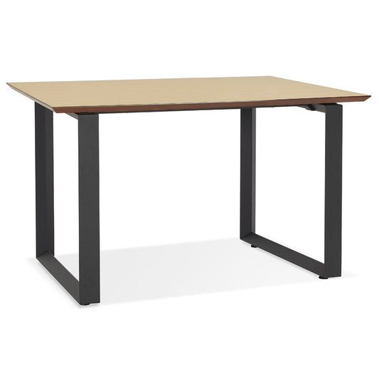 Gimara | Elegantes rechteckiges Bureau – natuurkleurig hout en zwart metaal – 130x70 cm-OfficeKing
