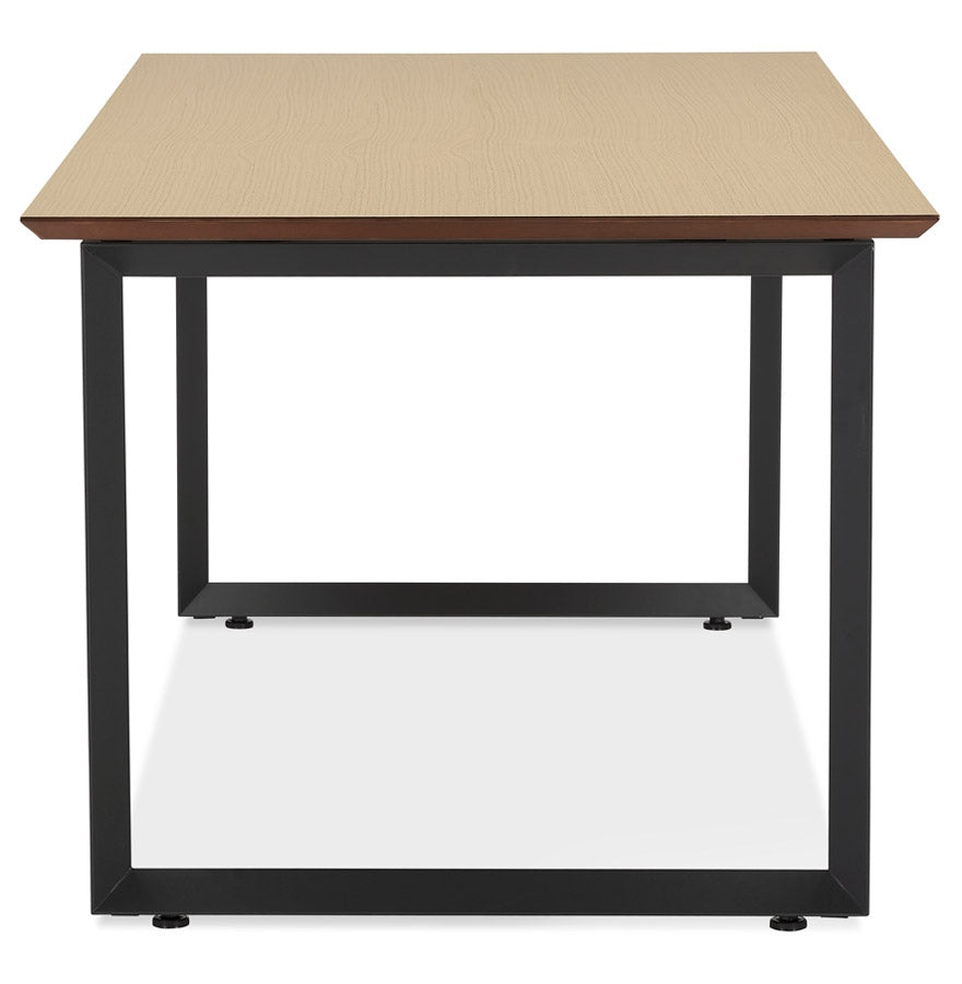 Gimara | Elegantes rechteckiges Bureau – natuurkleurig hout en zwart metaal – 130x70 cm-OfficeKing