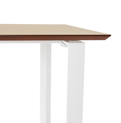 Gimara | Elegantes rechteckiges Büro – Naturholz & Weißes Metall – 130x70 cm-OfficeKing