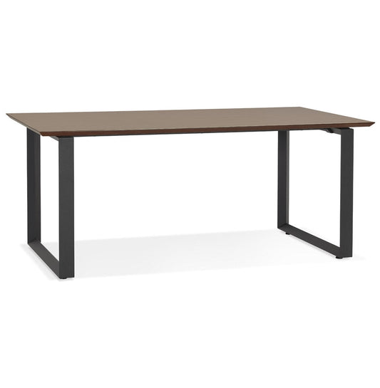 Gimora | Luxe bureau met notenhout en zwart metaal - 180x90 cm-OfficeKing