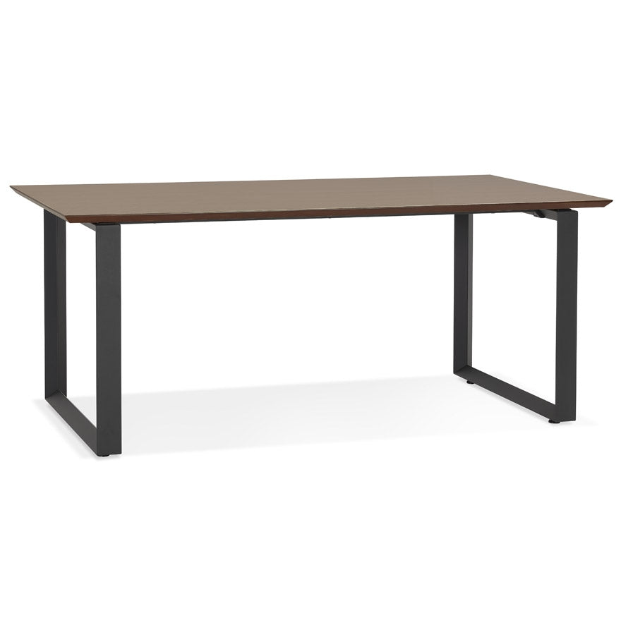 Gimora | Luxe bureau met notenhout en zwart metaal - 180x90 cm