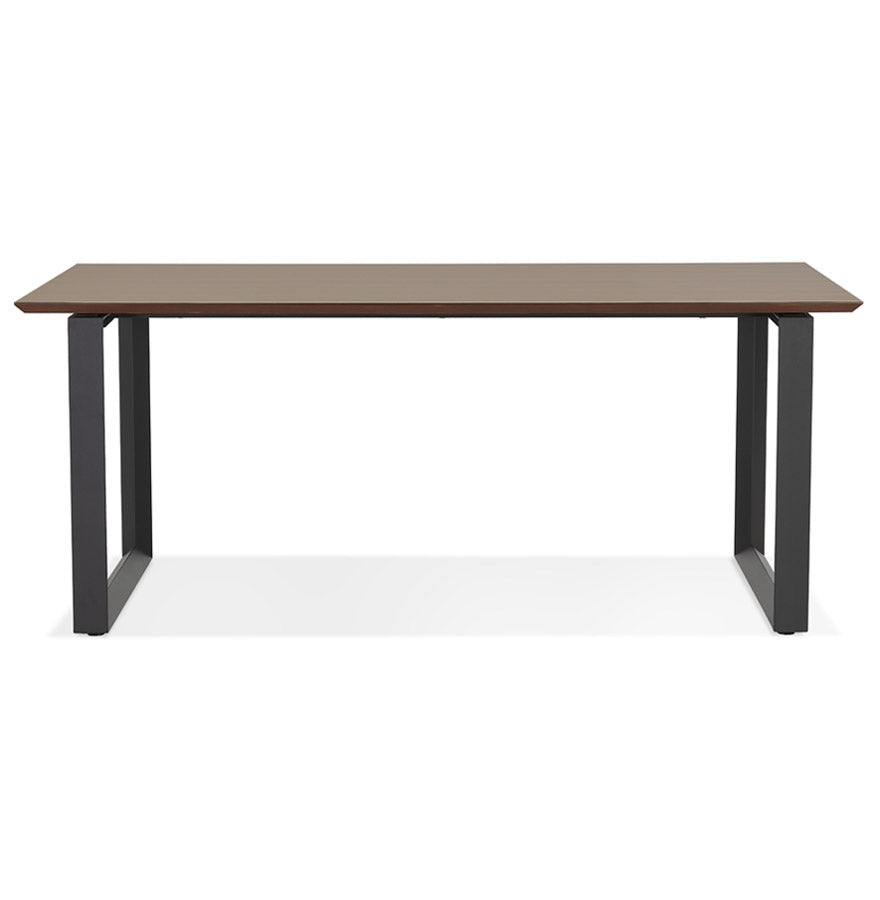 Gimora | Luxe bureau met notenhout en zwart metaal - 180x90 cm