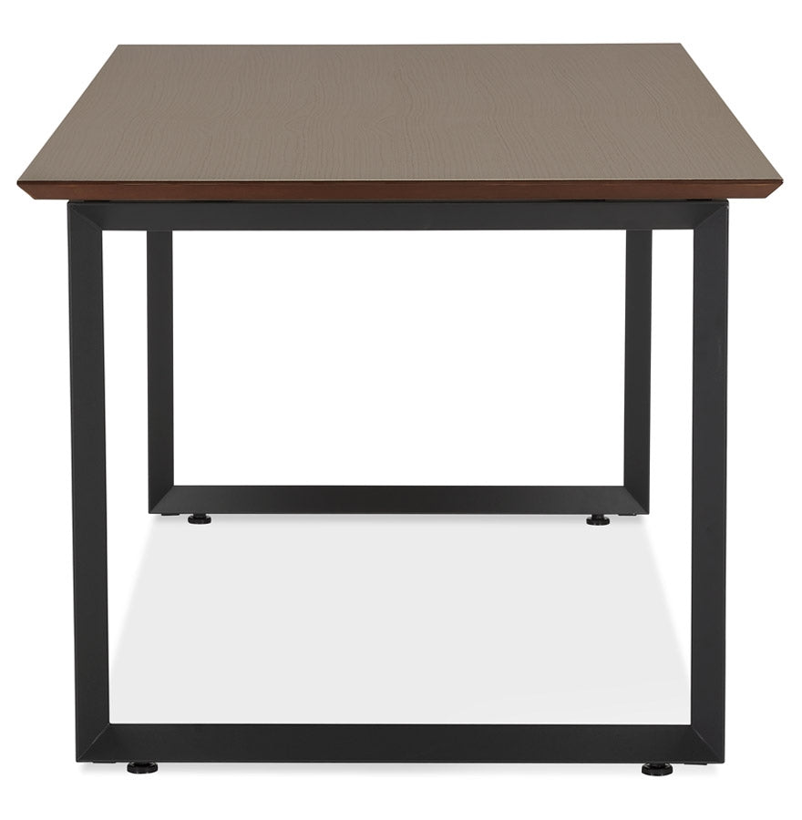 Gimora | Luxe bureau met notenhout en zwart metaal - 180x90 cm