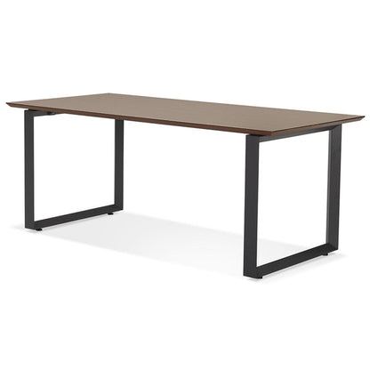 Gimora | Luxe bureau met notenhout en zwart metaal - 180x90 cm-OfficeKing
