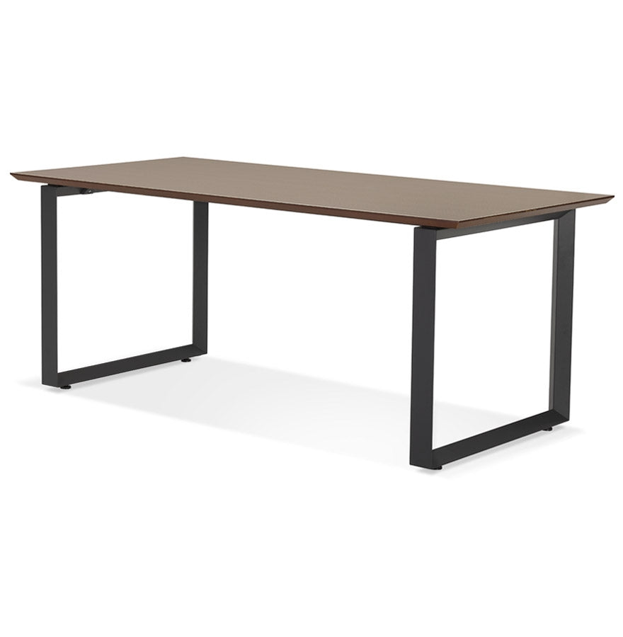 Gimora | Luxe bureau met notenhout en zwart metaal - 180x90 cm