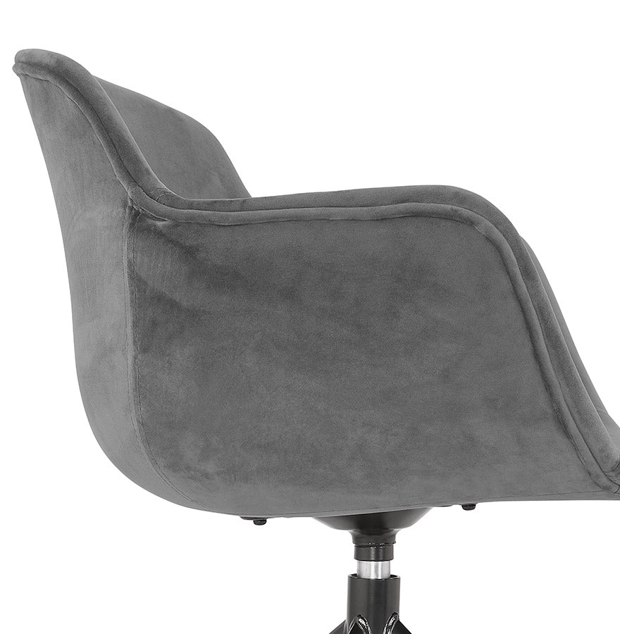 Veloria | Luxe fauteuil met armleuningen – grijs velours – tijdloos design