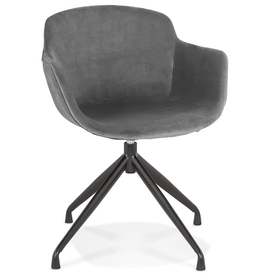 Veloria | Luxe fauteuil met armleuningen – grijs velours – tijdloos design