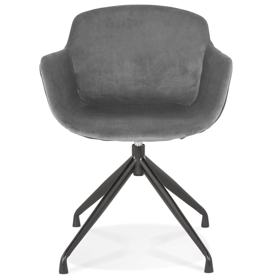 Veloria | Luxe fauteuil met armleuningen – grijs velours – tijdloos design