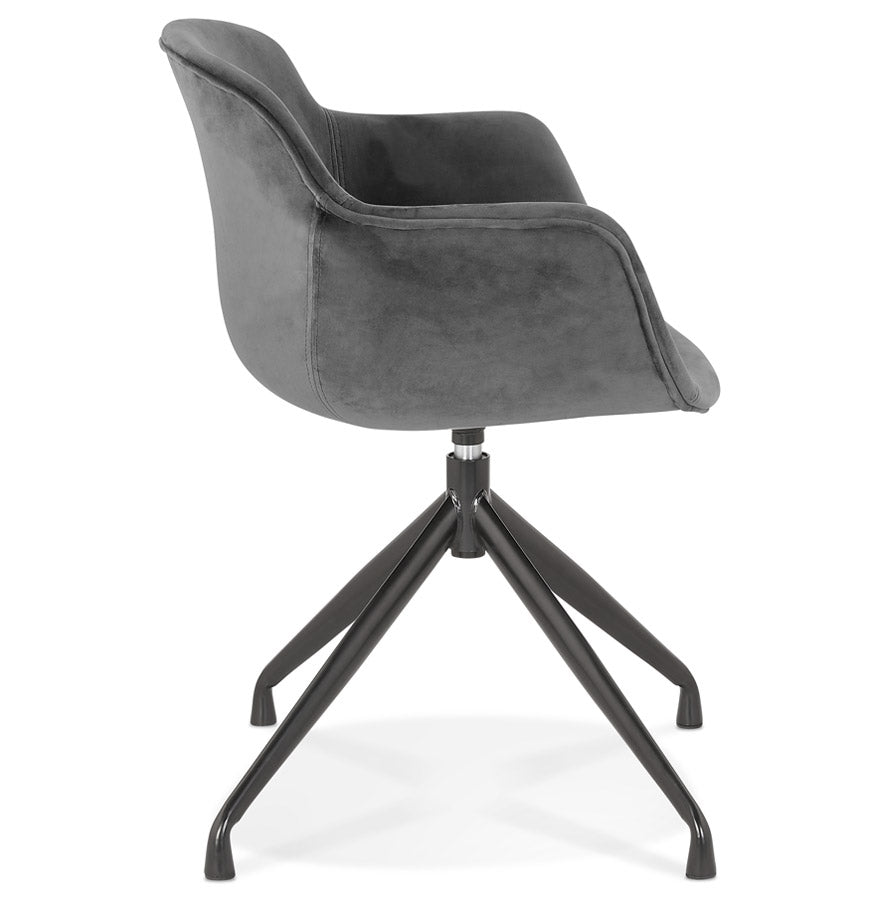 Veloria | Luxe fauteuil met armleuningen – grijs velours – tijdloos design