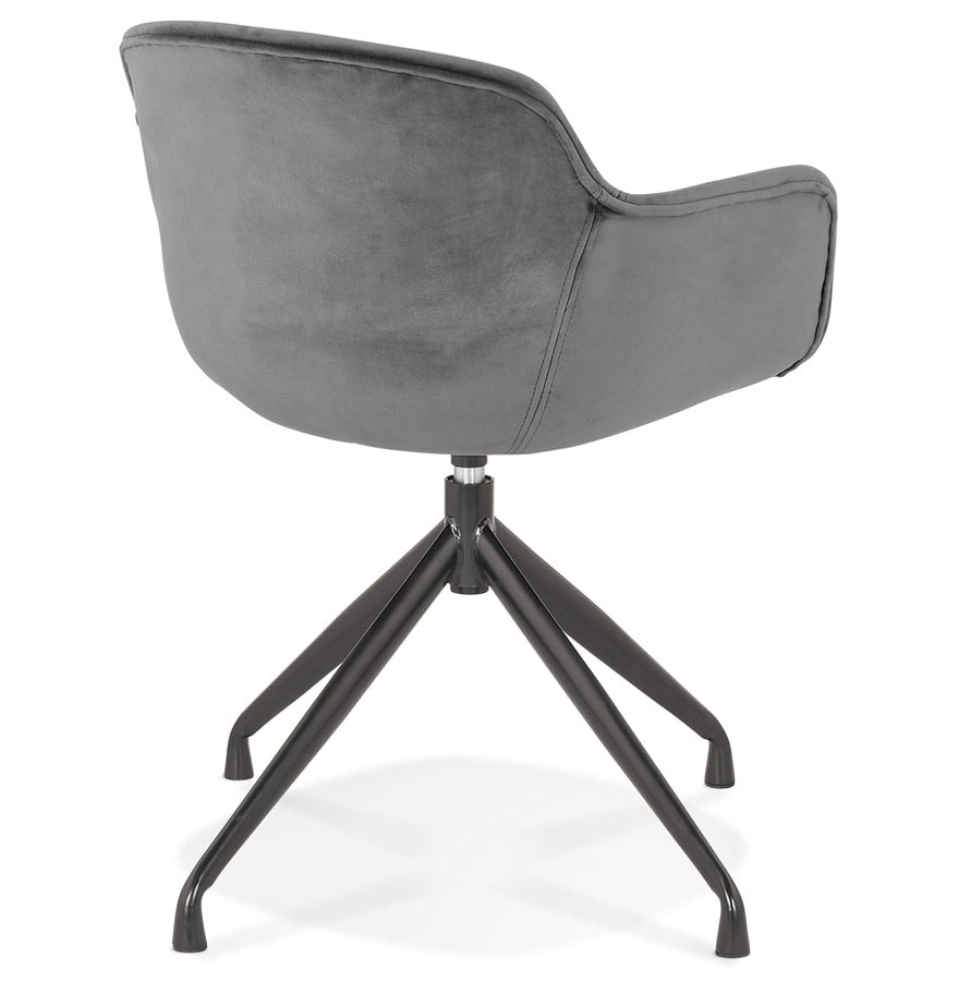 Veloria | Luxe fauteuil met armleuningen – grijs velours – tijdloos design