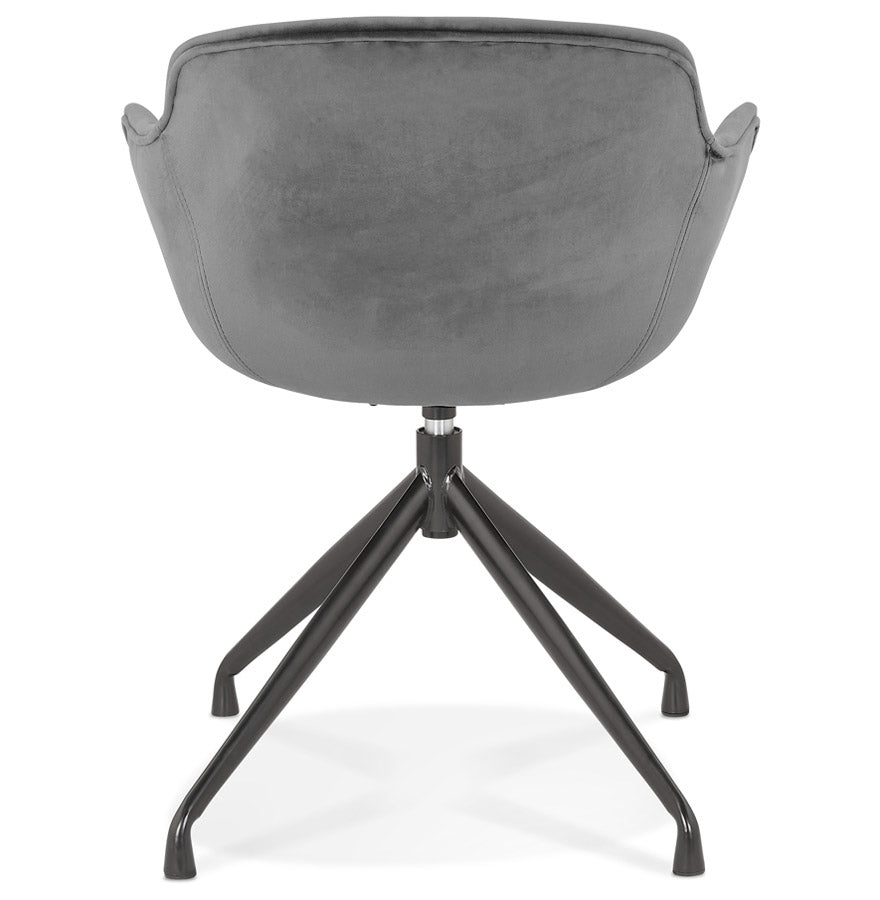Veloria | Luxe fauteuil met armleuningen – grijs velours – tijdloos design