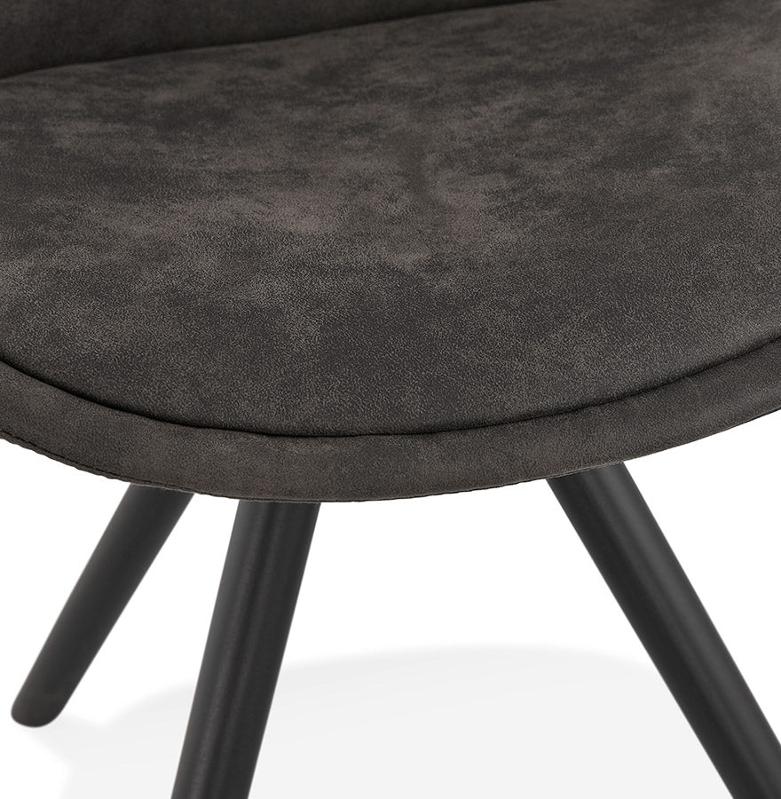 Havara | Luxe grijze microvezel fauteuil met elegante zwarte poten