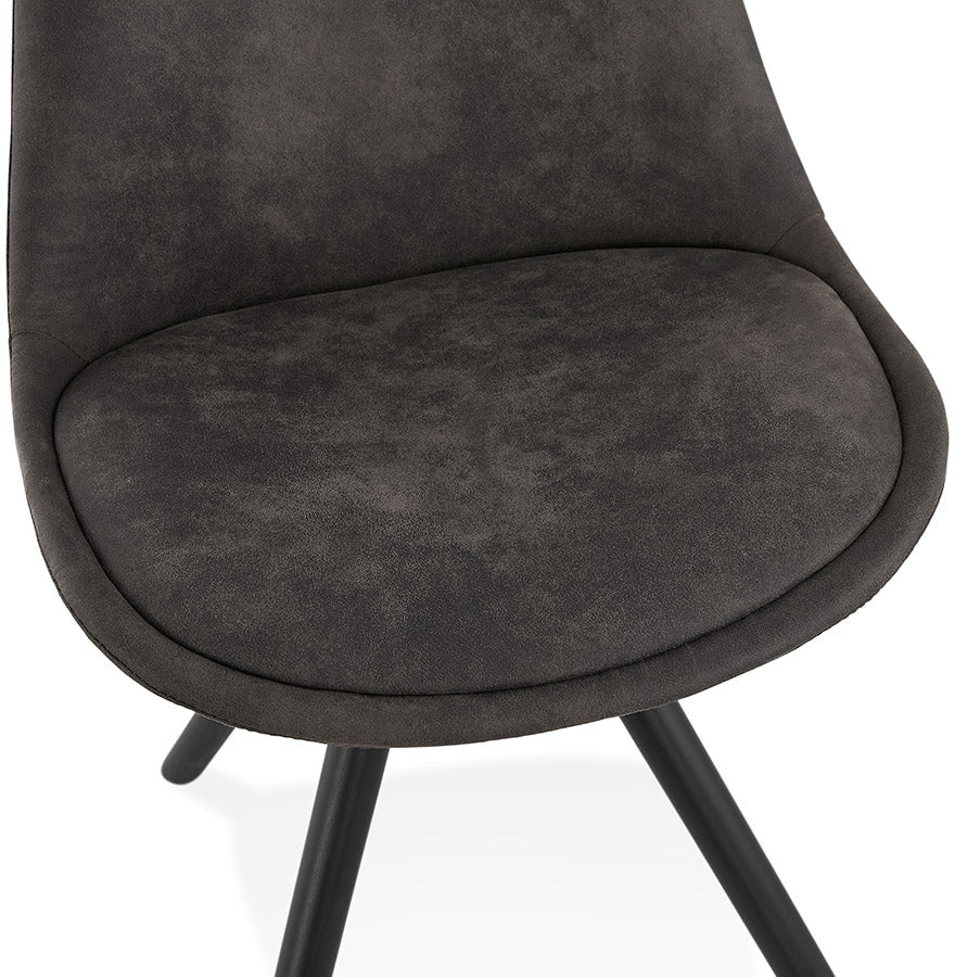 Havara | Luxe grijze microvezel fauteuil met elegante zwarte poten