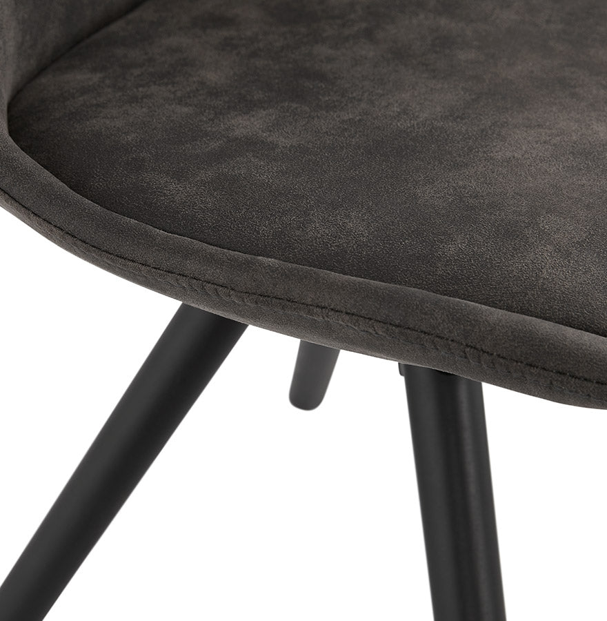 Havara | Luxe grijze microvezel fauteuil met elegante zwarte poten