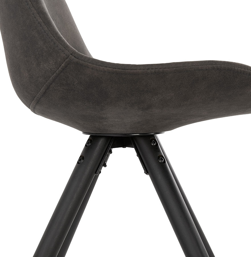 Havara | Luxe grijze microvezel fauteuil met elegante zwarte poten