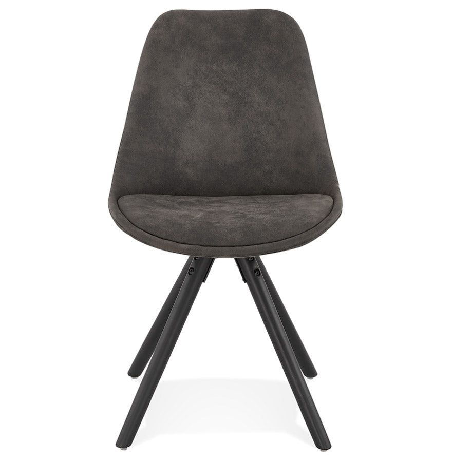 Havara | Luxe grijze microvezel fauteuil met elegante zwarte poten