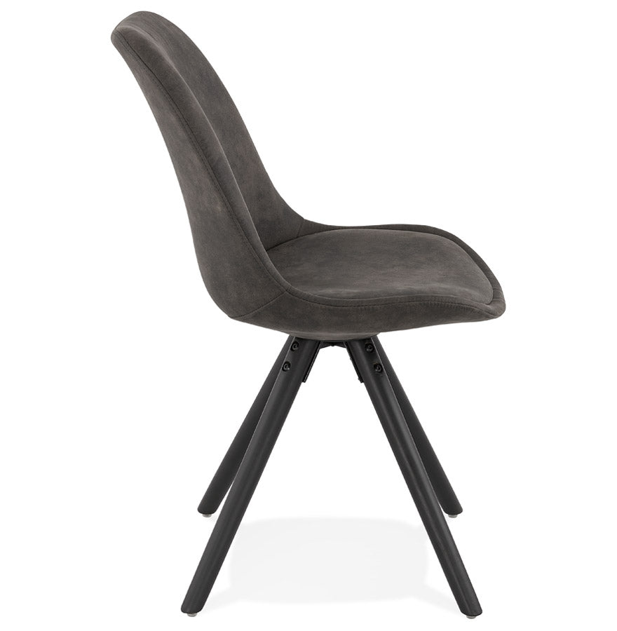 Havara | Luxe grijze microvezel fauteuil met elegante zwarte poten