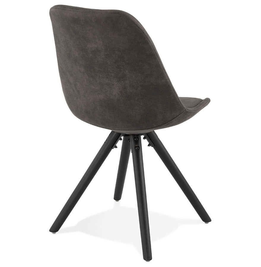 Havara | Luxe grijze microvezel fauteuil met elegante zwarte poten