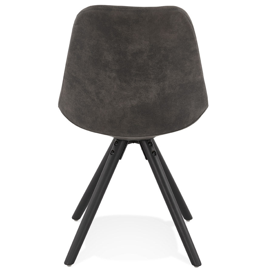 Havara | Luxe grijze microvezel fauteuil met elegante zwarte poten