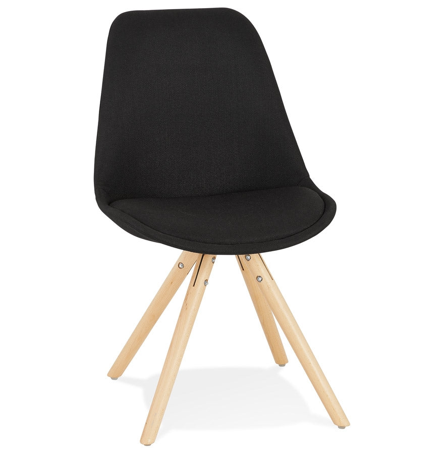 Nordica | Luxe hiphop fauteuil – zwart met houten poten