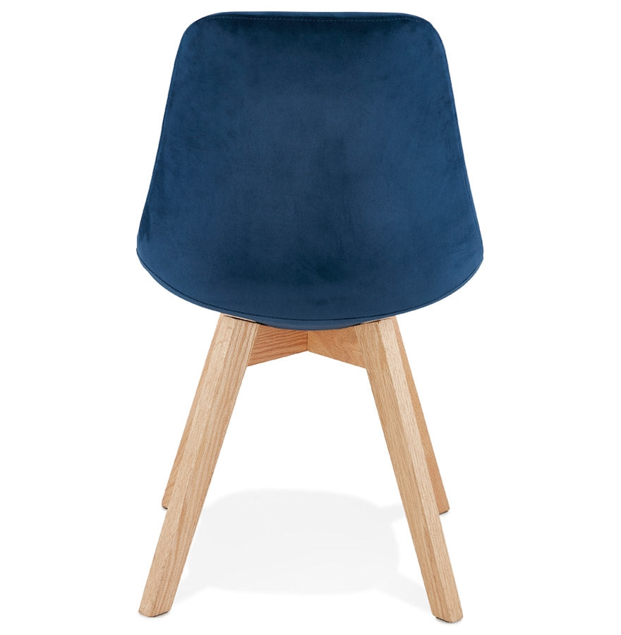 Aurelia | Luxe blauwe fauteuil - natuurlijk hout met structuur