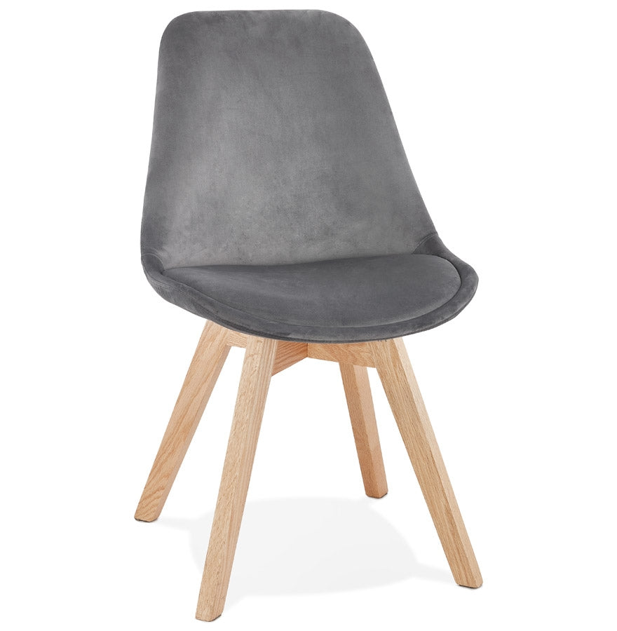 Vistara | Luxe grijze fauteuil met natuurlijke houtstructuur