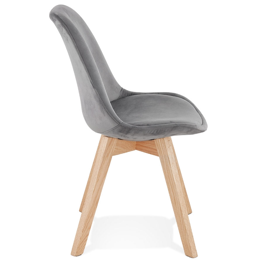 Vistara | Luxe grijze fauteuil met natuurlijke houtstructuur
