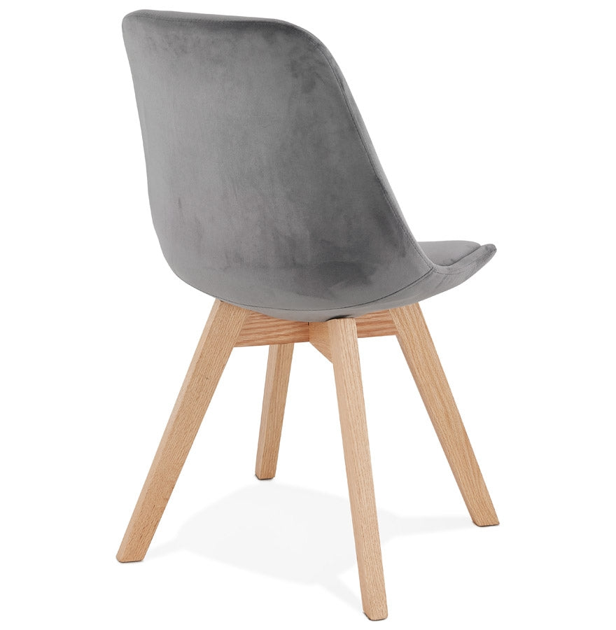 Vistara | Luxe grijze fauteuil met natuurlijke houtstructuur