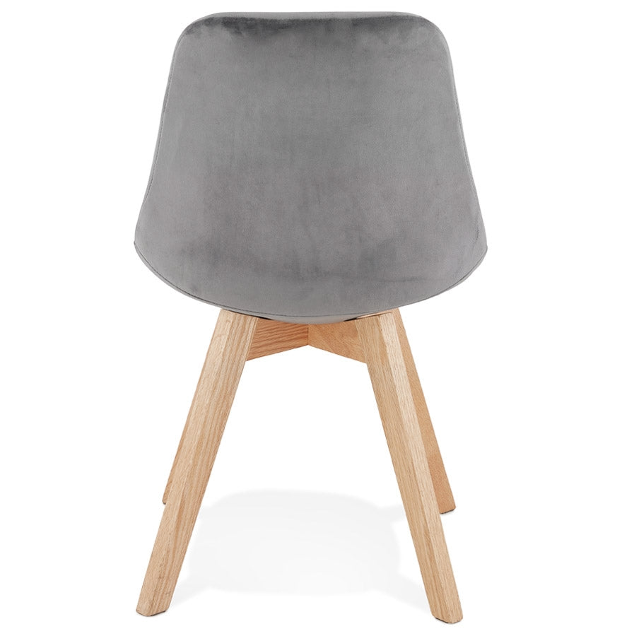 Vistara | Luxe grijze fauteuil met natuurlijke houtstructuur