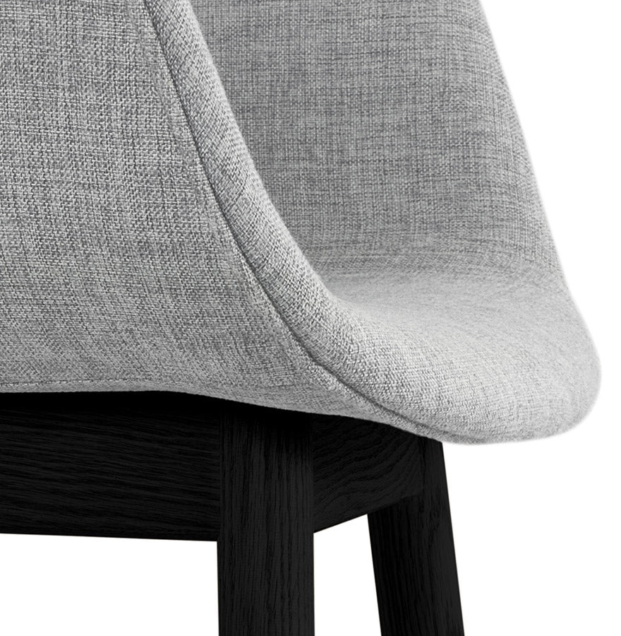 Lunara | Luxe fauteuil met armleuningen - lichtgrijs, zwart houten poten