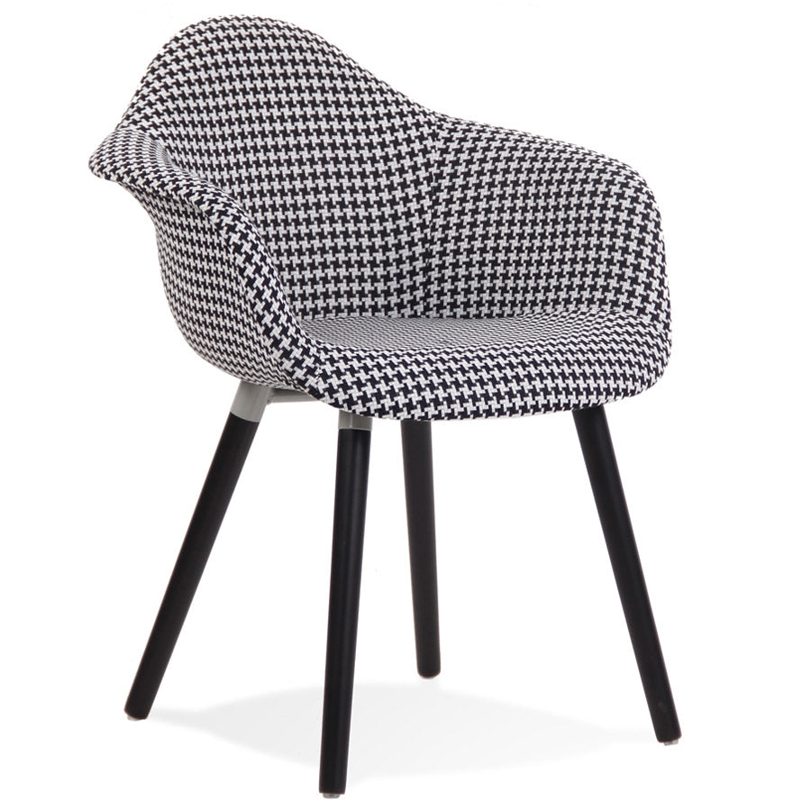 Luxevo | Stijlvolle designstoel met armleuningen - Pied-de-Poule print-OfficeKing