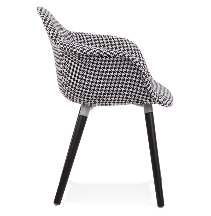 Luxevo | Stijlvolle designstoel met armleuningen - Pied-de-Poule print-OfficeKing