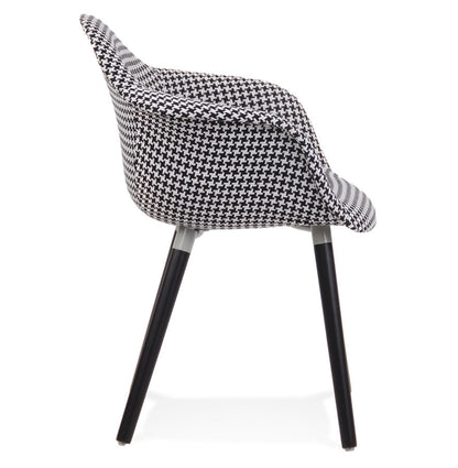 Luxevo | Stijlvolle designstoel met armleuningen - Pied-de-Poule print-OfficeKing