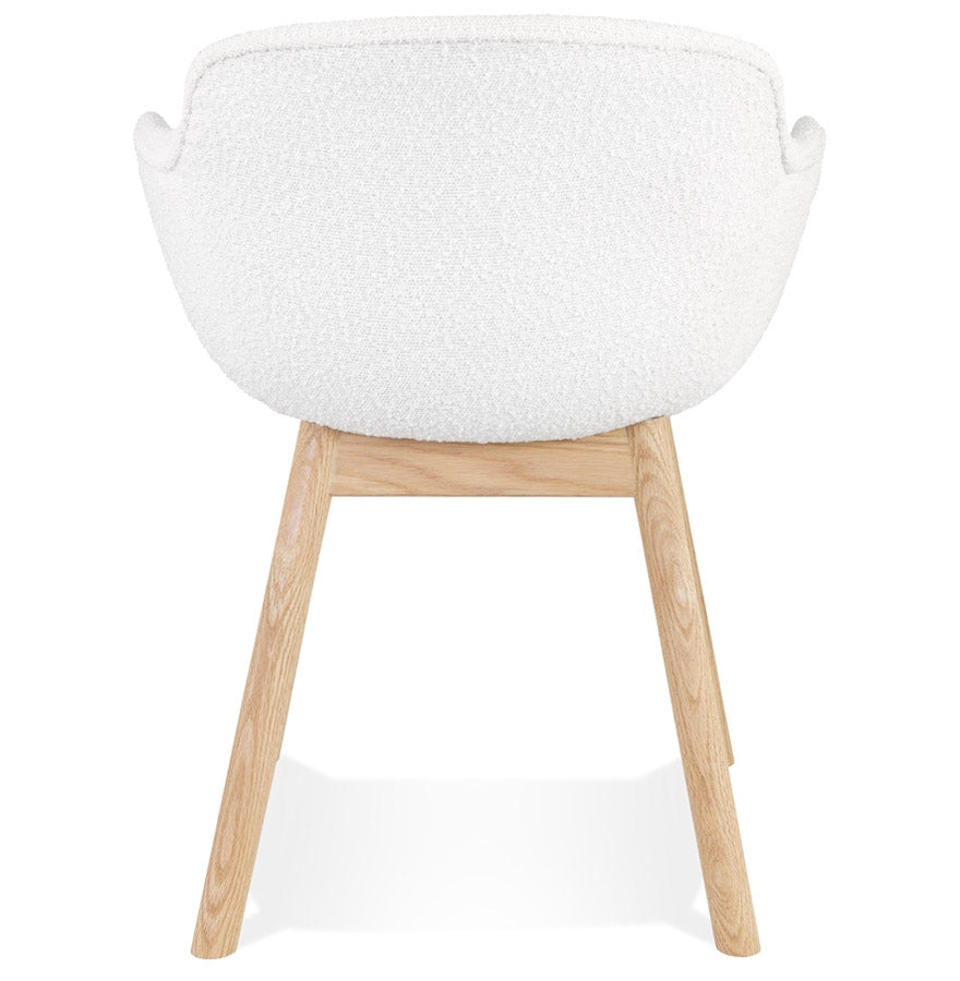 Moutou Luxe | Armchair with soft white terry and natural wood legs - Elegant comfort