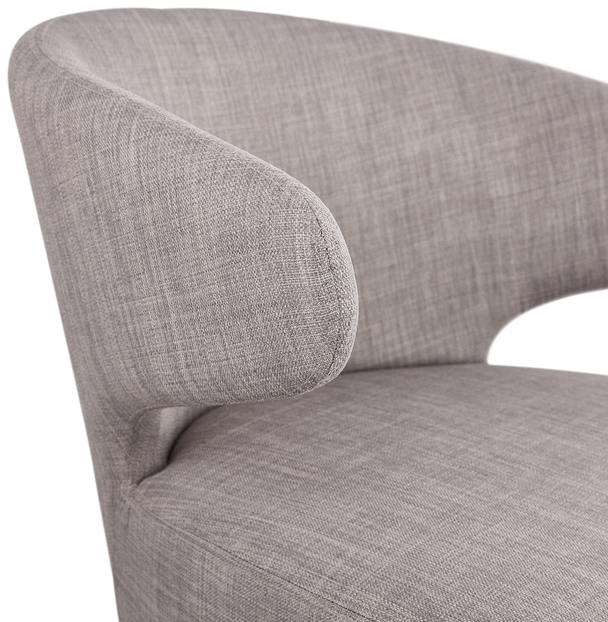 Odiluxe | Luxe lounge stoel met grijze stof en zwarte houten poten-OfficeKing