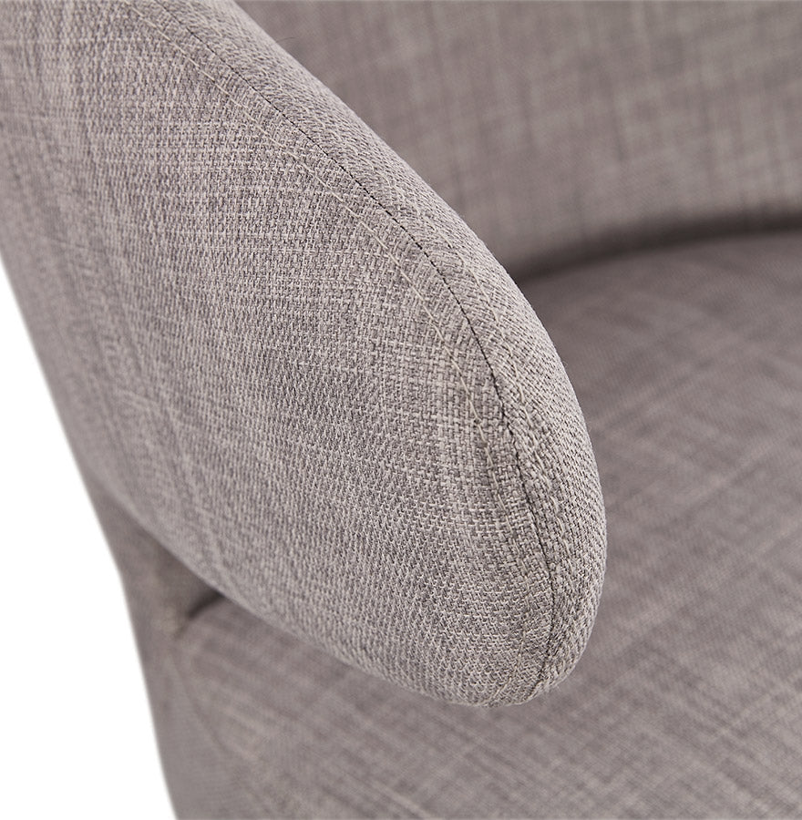 Odiluxe | Luxe lounge stoel met grijze stof en zwarte houten poten-OfficeKing