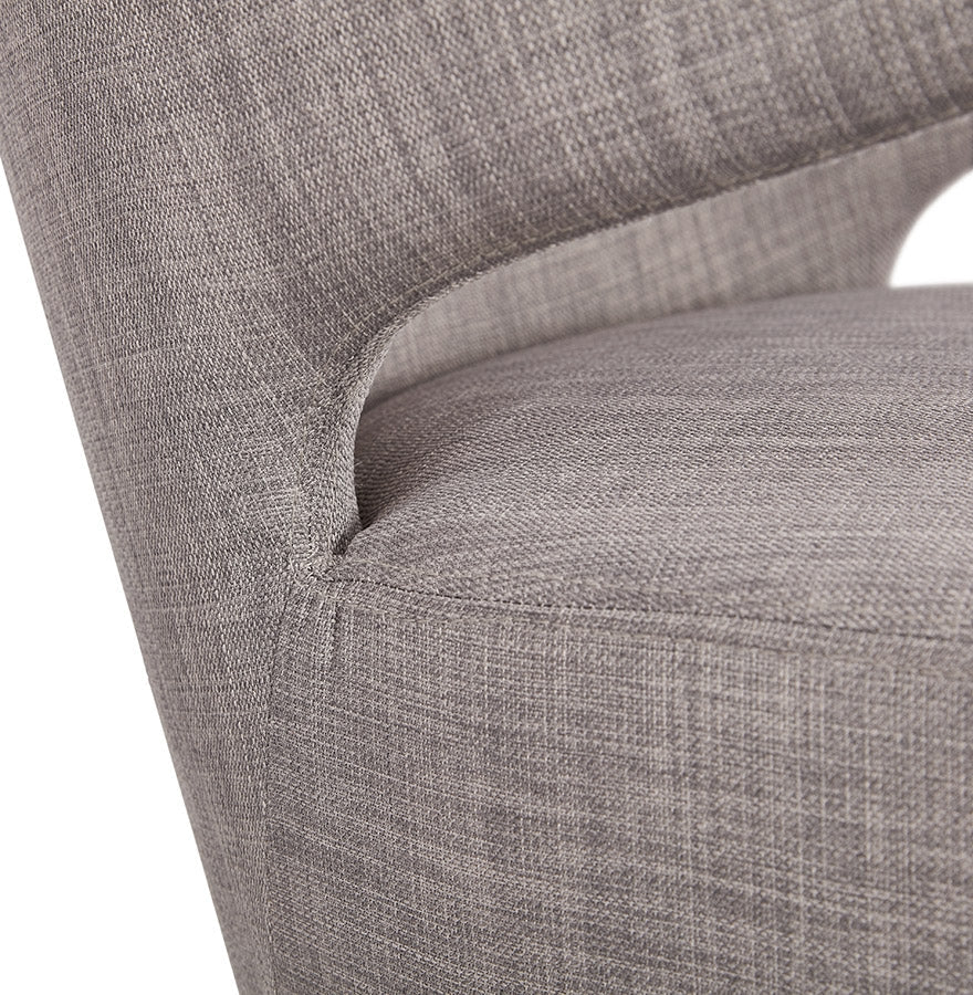 Odiluxe | Luxe lounge stoel met grijze stof en zwarte houten poten-OfficeKing