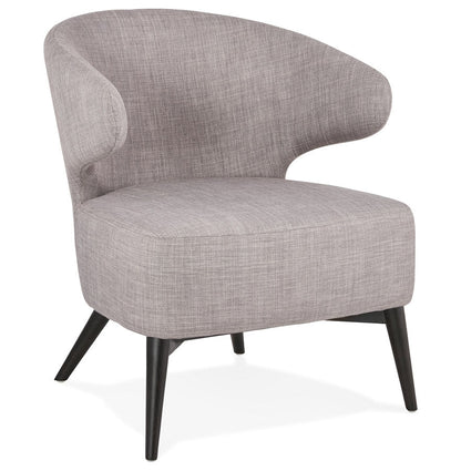 Odiluxe | Luxe lounge stoel met grijze stof en zwarte houten poten-OfficeKing