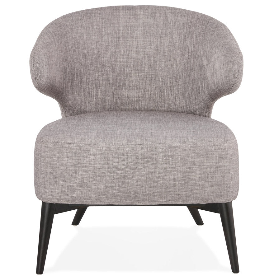 Odiluxe | Luxe lounge stoel met grijze stof en zwarte houten poten-OfficeKing