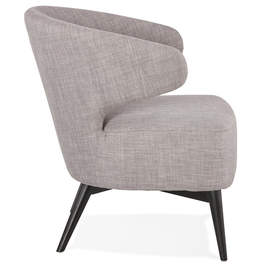Odiluxe | Luxe lounge stoel met grijze stof en zwarte houten poten-OfficeKing