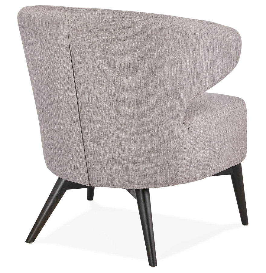 Odiluxe | Luxe lounge stoel met grijze stof en zwarte houten poten-OfficeKing