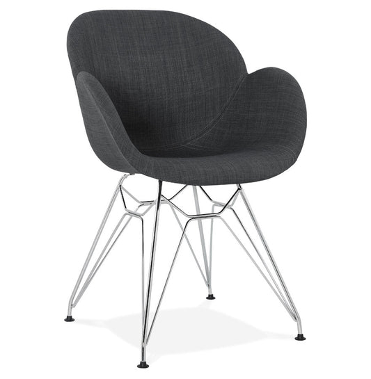 Orisca | Luxe Origami Stoel - Donkergrijs met Elegante Witte Voeten-OfficeKing