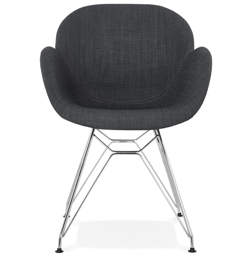 Orisca | Luxe Origami Stoel - Donkergrijs met Elegante Witte Voeten-OfficeKing