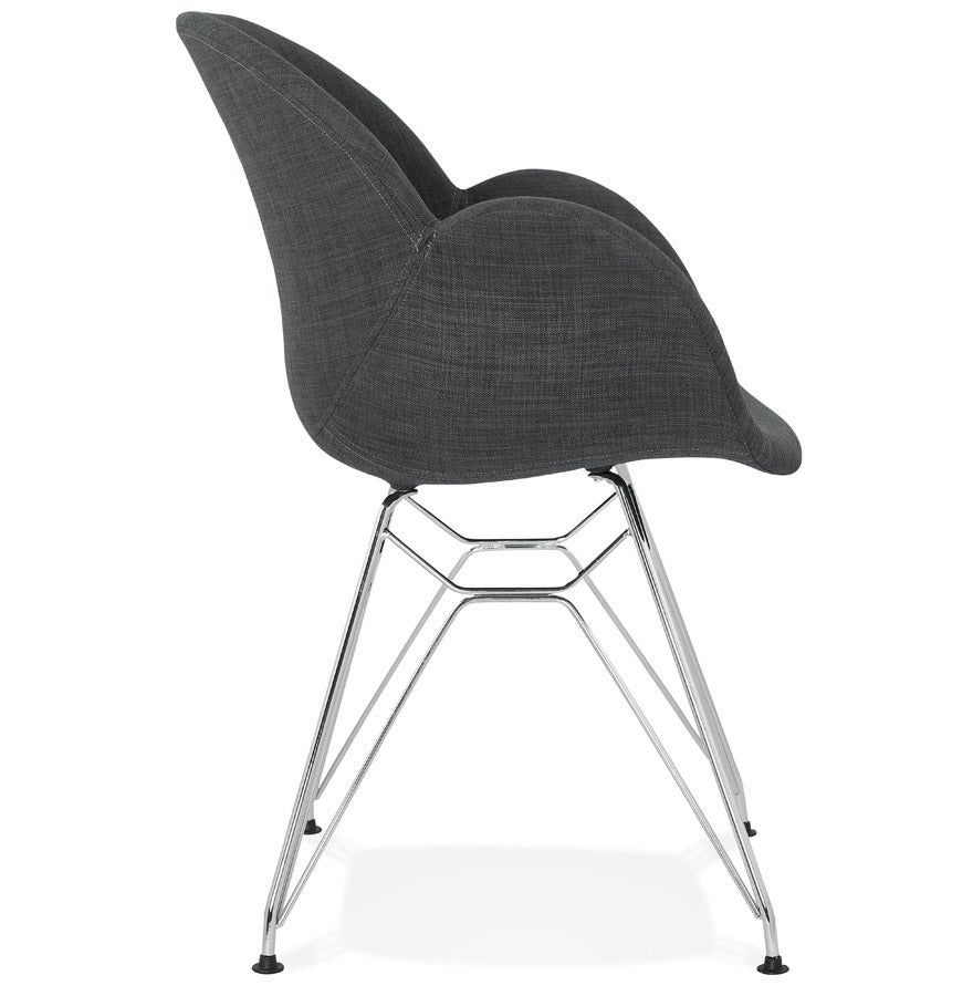 Orisca | Luxe Origami Stoel - Donkergrijs met Elegante Witte Voeten-OfficeKing