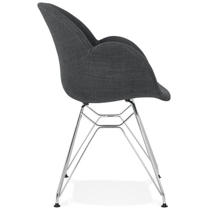 Orisca | Luxe Origami Stoel - Donkergrijs met Elegante Witte Voeten-OfficeKing