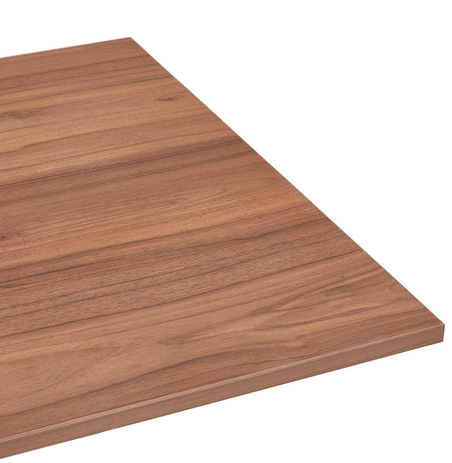 Natura | Hoogteverstelbaar bureau – luxe notenhout en wit metaal