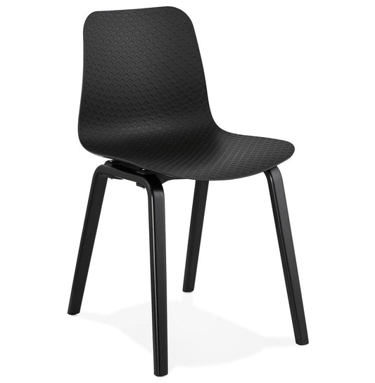 Nobelle | Designstoel met luxe uitstraling - zwart met houten poten-OfficeKing
