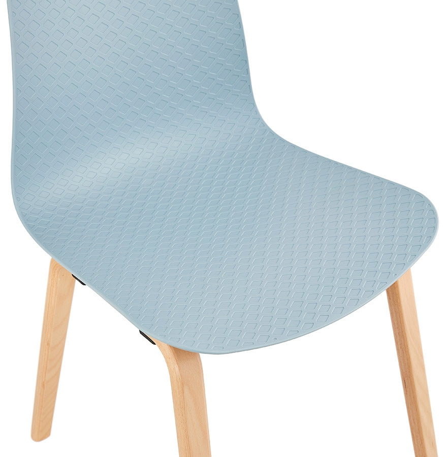 Nordaluxe | Scandinavische stoel – blauw – elegant design met natuurlijke houten poten-OfficeKing