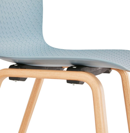 Nordaluxe | Scandinavische stoel – blauw – elegant design met natuurlijke houten poten-OfficeKing